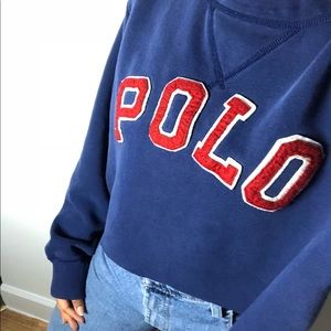 Reworked Polo Cropped Sweatshirt